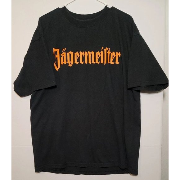Jägermeister Cotton T-shirt Size XL Black Short Sleeve Crew Neck Liquor Logo - Picture 1 of 7